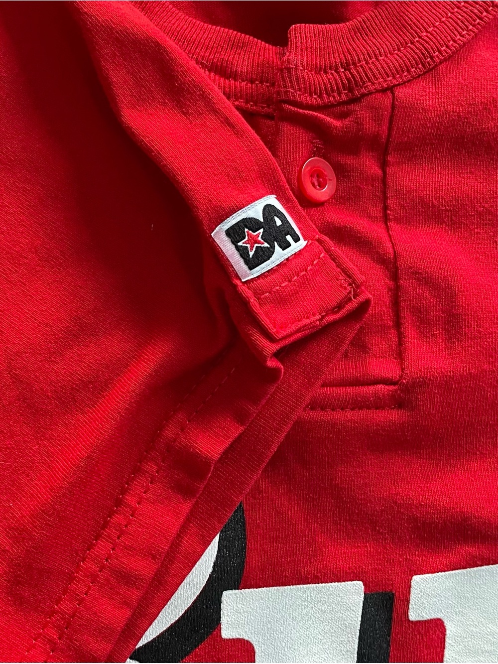 VTG Bud King Of Beers Crop Top Women XL Red Cotton Blend Henley Don Alleson Y2K - Picture 3 of 7